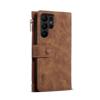 For Samsung Galaxy S24 Ultra 5G ESEBLE Retro Frosted RFID Flip Leather Phone Case(Brown)