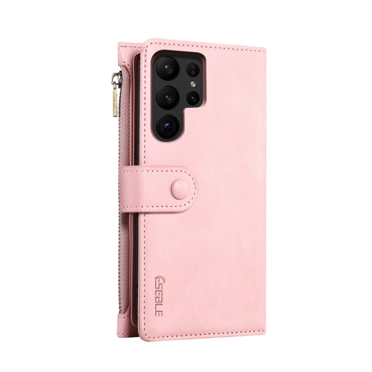For Samsung Galaxy S24 Ultra 5G ESEBLE Retro Frosted RFID Flip Leather Phone Case(Rose Gold)