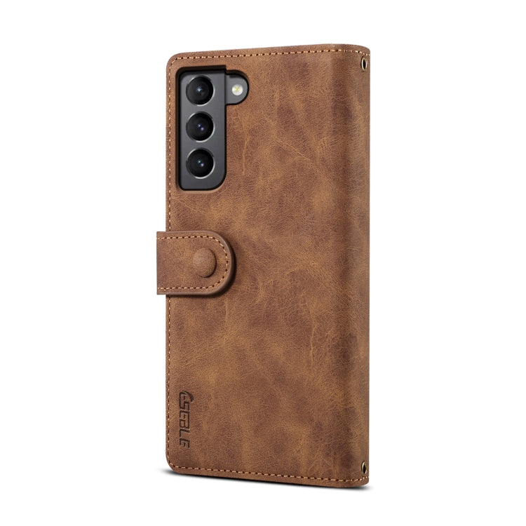 For Samsung Galaxy S24+ 5G ESEBLE Retro Frosted RFID Flip Leather Phone Case(Brown)