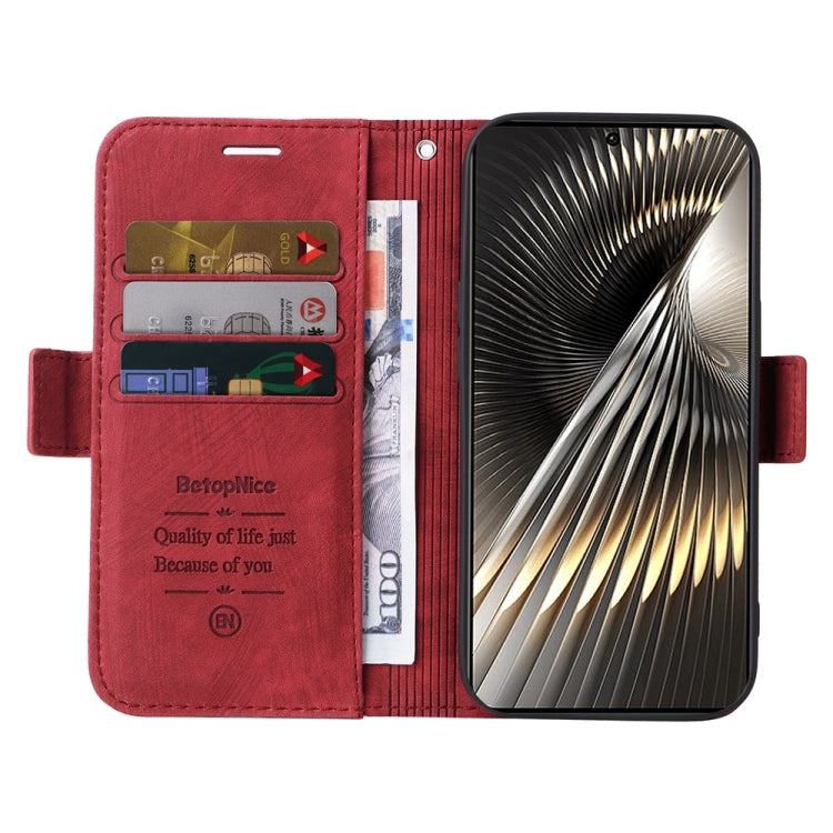 For Xiaomi Poco F6 BETOPNICE Dual-side Buckle Leather Phone Case(Red)