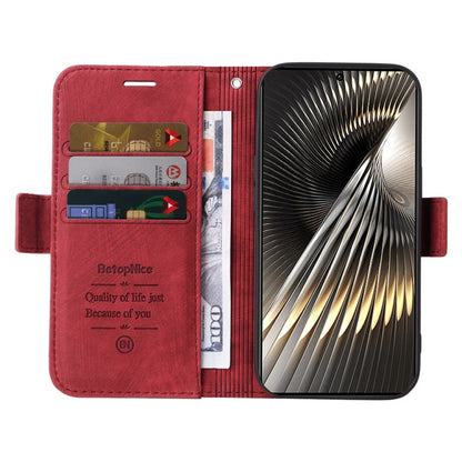 For Xiaomi Poco F6 BETOPNICE Dual-side Buckle Leather Phone Case(Red)
