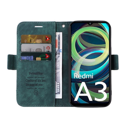 For Xiaomi Poco C61 4G / Redmi A3 4G Global BETOPNICE Dual-side Buckle Leather Phone Case(Green)