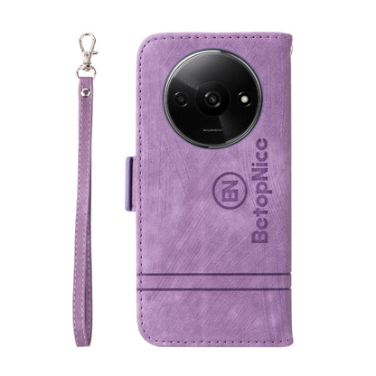 For Xiaomi Poco C61 4G / Redmi A3 4G Global BETOPNICE Dual-side Buckle Leather Phone Case(Purple)