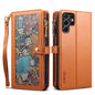 Pour Samsung Galaxy S25 Ultra 5G ESEBLE Star Series Étui en cuir avec dragonne, portefeuille à fermeture éclair et blocage RFID (marron)