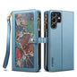 Pour Samsung Galaxy S25 Ultra 5G ESEBLE Star Series Étui en cuir avec dragonne, portefeuille zippé et protection RFID (Bleu)