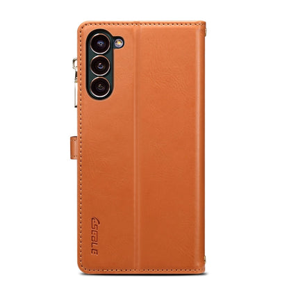 Pour Samsung Galaxy S24+ 5G ESEBLE Star Series Étui en Cuir RFID avec Fermeture Éclair et Dragonne (Marron)