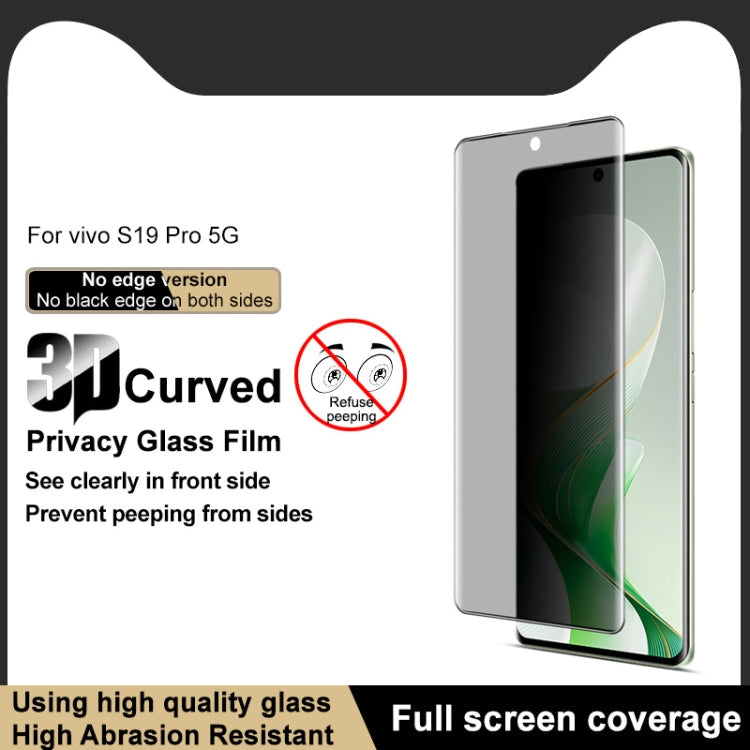 For vivo S19 Pro / V40 imak No Edge Version 3D Curved Privacy Full Screen Tempered Glass Film