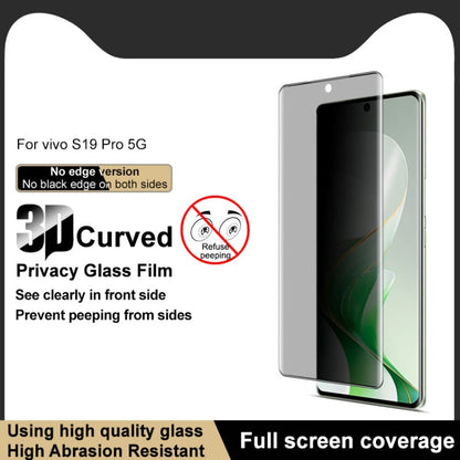 For vivo S19 Pro / V40 imak No Edge Version 3D Curved Privacy Full Screen Tempered Glass Film