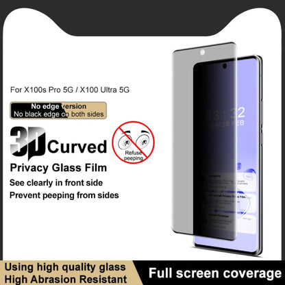 For vivo X100s Pro / X100 Ultra imak No Edge Version 3D Curved Privacy Full Screen Tempered Glass Film