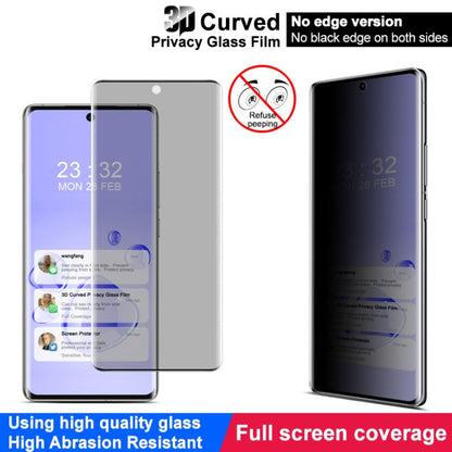 For vivo X100s Pro / X100 Ultra imak No Edge Version 3D Curved Privacy Full Screen Tempered Glass Film