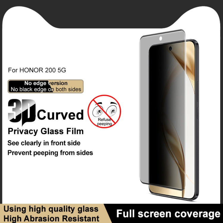 For Honor 200 imak No Edge Version 3D Curved Privacy Full Screen Tempered Glass Film