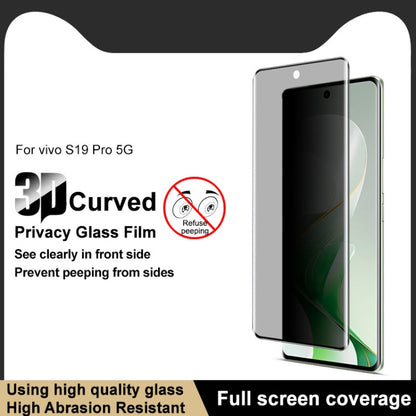For vivo S19 Pro / V40 imak 3D Curved Privacy Full Screen Tempered Glass Film