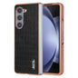 For Samsung Galaxy Z Fold6 AZNS Electroplated Frame Crocodile Texture Full Coverage Phone Case(Black)