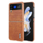For Samsung Galaxy Z Flip3 5G AZNS Electroplated Frame Crocodile Texture Full Coverage Phone Case(Brown)