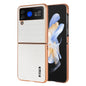 For Samsung Galaxy Z Flip3 5G AZNS Electroplated Frame Crocodile Texture Full Coverage Phone Case(White)