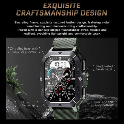 LEMFO C28 2.02 inch Sport Smart Watch, Support Bluetooth Call / Sleep / Blood Oxygen / Heart Rate / Blood Pressure Health Monitor(Green)