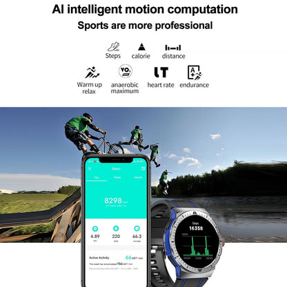 LEMFO HK52 1.43 inch BT5.3 IP68 Sport Smart Watch, Support Bluetooth Call / Message Notification / Heart Rate / Blood Pressure Health Monitor(Blue)