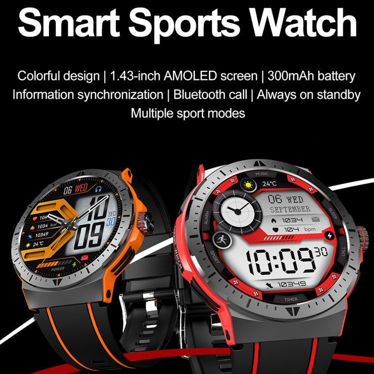 LEMFO HK52 1.43 inch BT5.3 IP68 Sport Smart Watch, Support Bluetooth Call / Message Notification / Heart Rate / Blood Pressure Health Monitor(Blue)