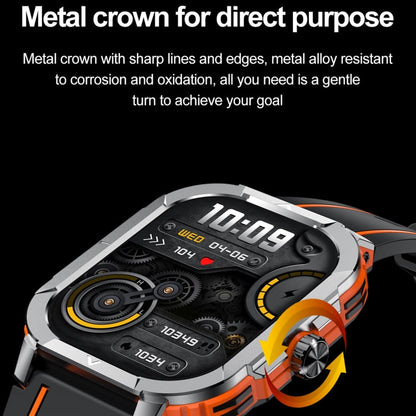 LEMFO HK56 2.06 inch BT5.3 IP68 Sport Smart Watch, Support Bluetooth Call / Message Notification / Heart Rate / Blood Pressure Health Monitor(Orange)