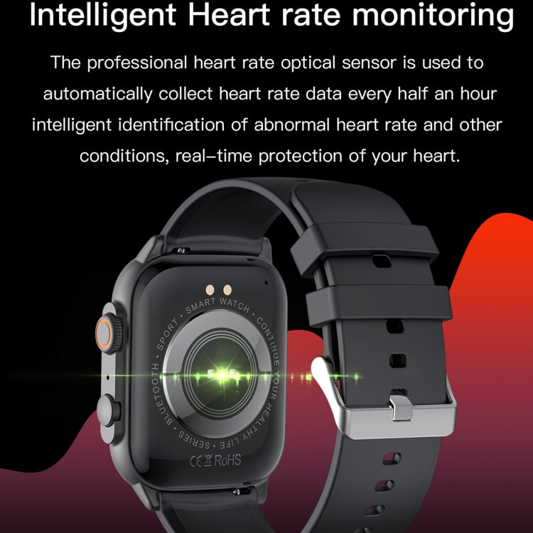 LEMFO HK95 Montre connectée sport 1,952 pouces BT5.0 IP68, prend en charge les appels Bluetooth / le suivi du sommeil / de l'oxygène sanguin / de la fréquence cardiaque / de la pression artérielle (Noir)