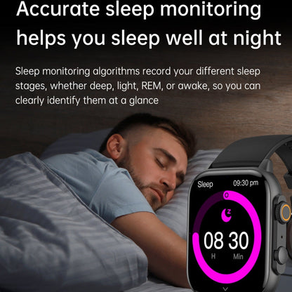 LEMFO HK95 Montre connectée sport 1,952 pouces BT5.0 IP68, prend en charge les appels Bluetooth / le suivi du sommeil / de l'oxygène sanguin / de la fréquence cardiaque / de la pression artérielle (Noir)