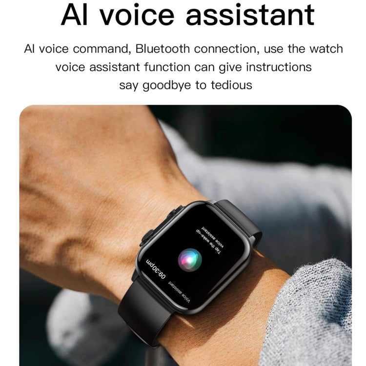 LEMFO HK95 Montre connectée sport 1,952 pouces BT5.0 IP68, prend en charge les appels Bluetooth / le suivi du sommeil / de l'oxygène sanguin / de la fréquence cardiaque / de la pression artérielle (Noir)