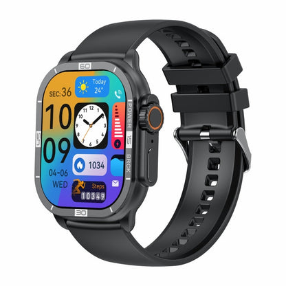 HK96S 2.06 inch BT5.3 IP68 Sport Smart Watch, Support Bluetooth Call / Sleep / Blood Oxygen / Heart Rate / Blood Pressure Health Monitor(Black)
