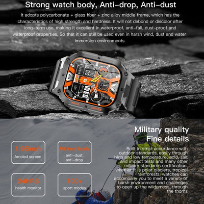 LEMFO K61 Pro 1.96 inch BT5.0 Sport Smart Watch, Support Bluetooth Call / Sleep / Blood Oxygen / Heart Rate / Blood Pressure Health Monitor(Black)