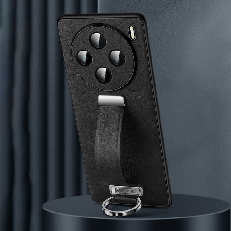 Pour vivo X100 Étui de téléphone antichoc SULADA PC + texture cuir (Noir)