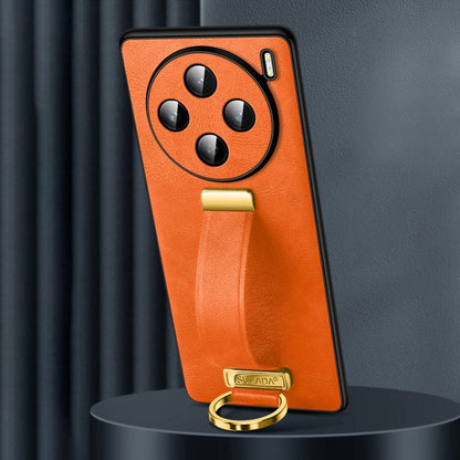 Pour vivo X100, étui de téléphone antichoc SULADA en PC + cuir texturé (Orange)