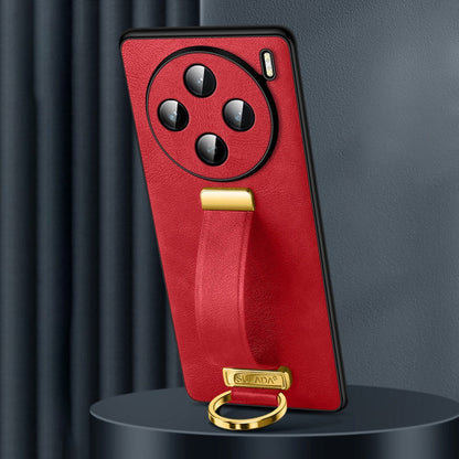 For vivo X100s SULADA PC + Leather Texture Skin Feel Shockproof Phone Case(Red)