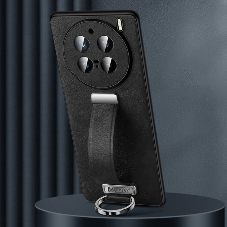 For vivo X200 Pro SULADA PC + Leather Texture Skin Feel Shockproof Phone Case(Black)