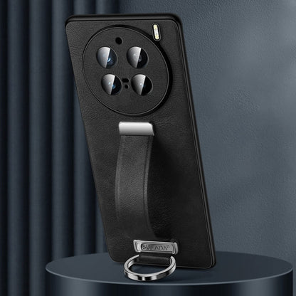 For vivo X200 Pro SULADA PC + Leather Texture Skin Feel Shockproof Phone Case(Black)