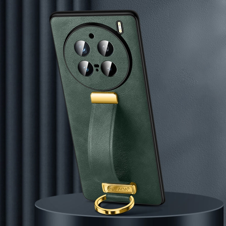 For vivo X200 Pro SULADA PC + Leather Texture Skin Feel Shockproof Phone Case(Green)