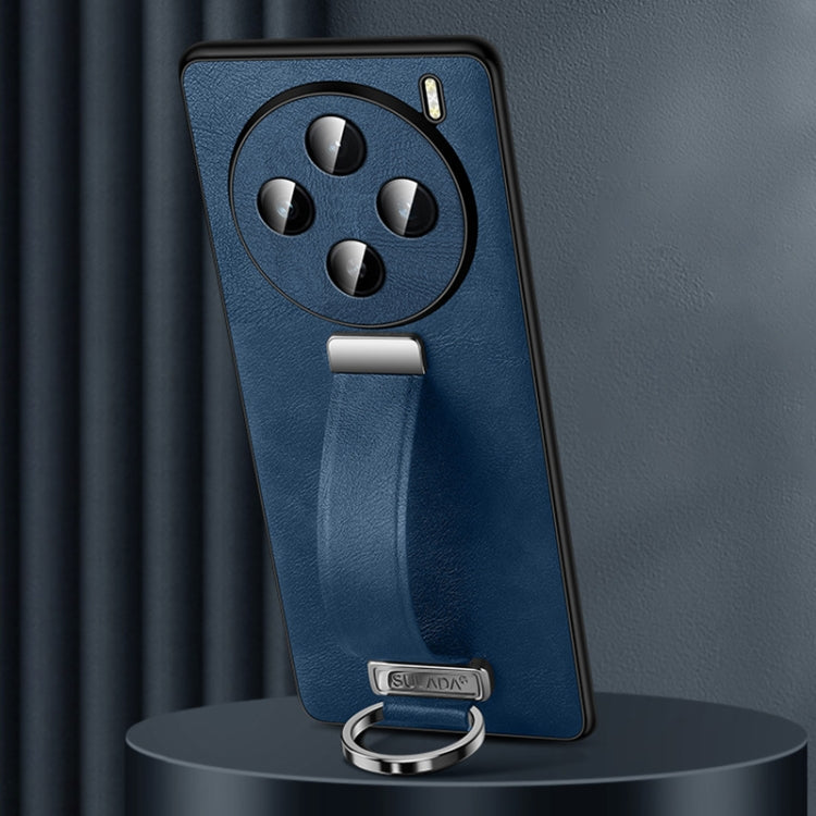 For vivo X200 SULADA PC + Leather Texture Skin Feel Shockproof Phone Case(Blue)