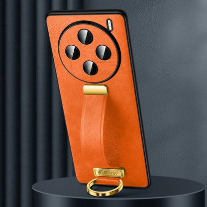 For vivo X200 SULADA PC + Leather Texture Skin Feel Shockproof Phone Case(Orange)
