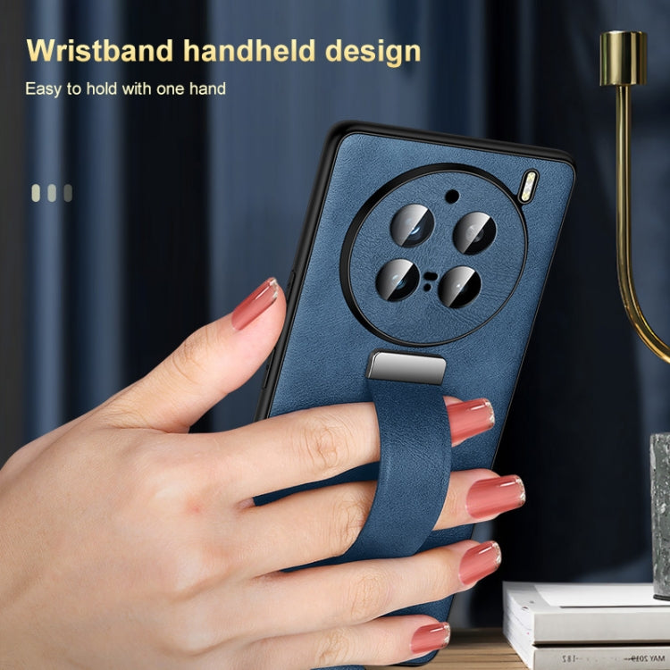 For vivo X200 Pro SULADA PC + Leather Texture Skin Feel Shockproof Phone Case(Blue)