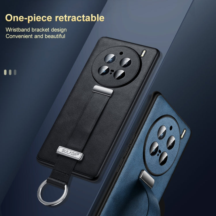 For vivo X200 SULADA PC + Leather Texture Skin Feel Shockproof Phone Case(Blue)