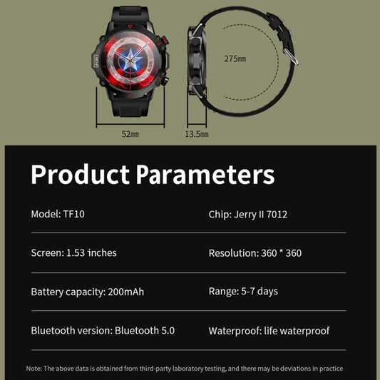 TF10 Pro 1.53 inch BT5.2 IP67 Sport Smart Watch, Support Bluetooth Call / Sleep / Blood Oxygen / Heart Rate / Long Sitting Health Monitor(Silver)