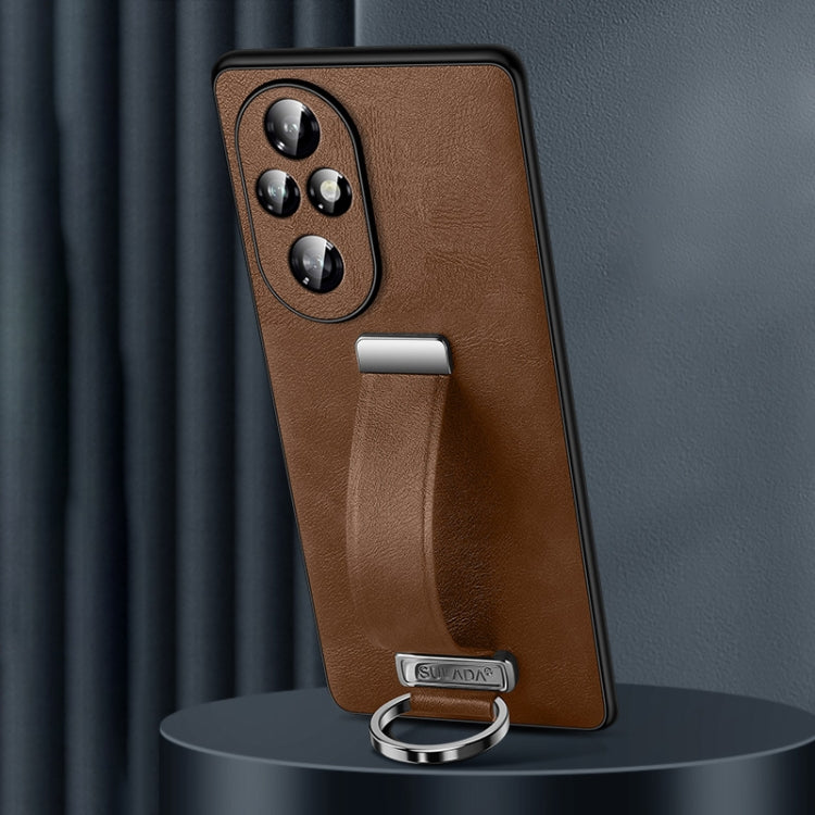 Pour Honor 200 Pro SULADA PC Étui de Téléphone Antichoc en Similicuir (Marron)