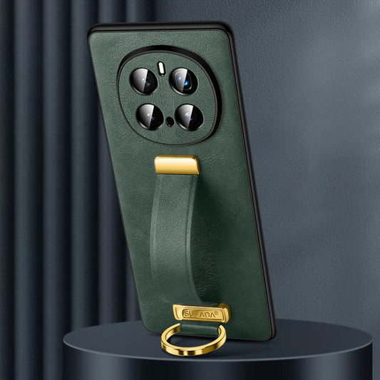Pour Honor Magic7 Pro SULADA PC Hybrid Cuir Texture Sensation Peau Coque de Téléphone Antichoc (Vert)