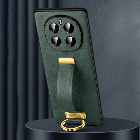 Pour Honor Magic7 SULADA Coque de téléphone antichoc hybride en cuir texturé au toucher PC (Vert)