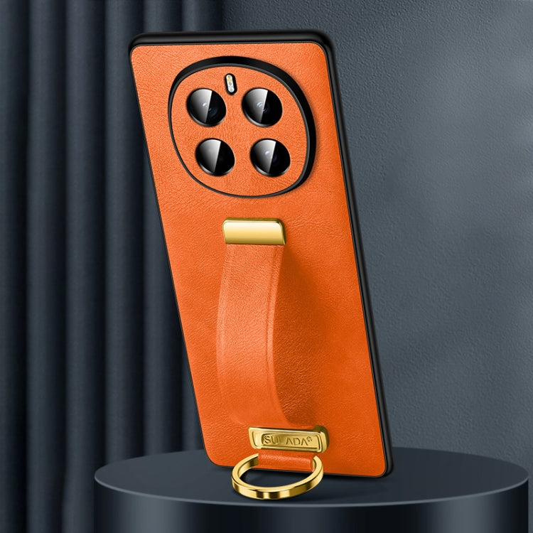For Honor Magic7 SULADA PC Hybrid Leather Texture Skin Feel Shockproof Phone Case(Orange)