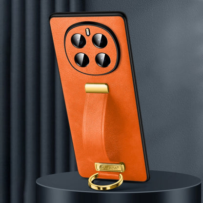 For Honor Magic7 SULADA PC Hybrid Leather Texture Skin Feel Shockproof Phone Case(Orange)