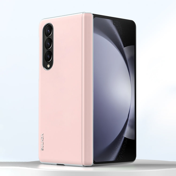 For Samsung Galaxy Z Fold4 SULADA Skin Feel Liquid Leather Shockproof Phone Case(Pink)