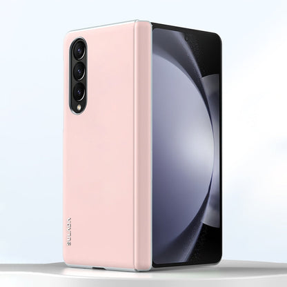 For Samsung Galaxy Z Fold4 SULADA Skin Feel Liquid Leather Shockproof Phone Case(Pink)