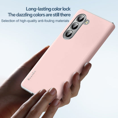 For Samsung Galaxy Z Fold4 SULADA Skin Feel Liquid Leather Shockproof Phone Case(Pink)