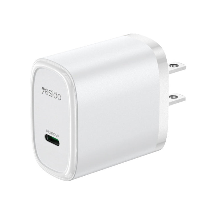 Yesido YC11U 20W PD USB-C / Type-C Fast Charging Charger, Specification:US Plug(White)