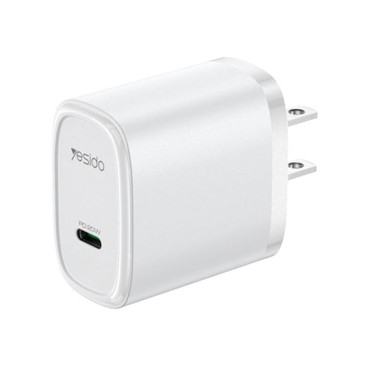 Yesido YC11U 20W PD USB-C / Type-C Fast Charging Charger, Specification:US Plug(White)