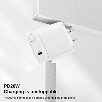 Yesido YC11U 20W PD USB-C / Type-C Fast Charging Charger, Specification:US Plug(White)